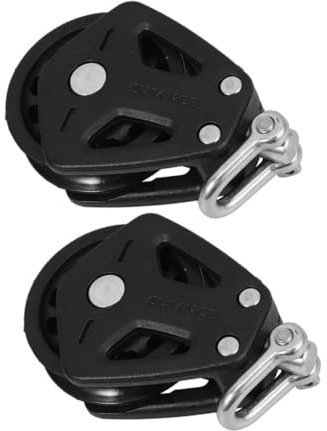 TOBBOMEY 2stücke Edelstahl Seilrolle Doppelter Pulley Block Mit Nylon Lager Langlebig Und Effizient Für Bootszubehör Und Fitnessanwendungen