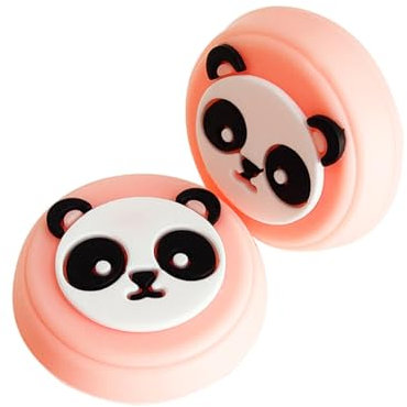 LIXSAZSE 2 Stück Cartoon Animal Gamepad Thumbstick Covers Joystick Protector Grips Caps Controller Ersatz für PS5, Rosa