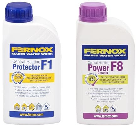 LavaTap – Fernox F1 F8 Central Heating Treatment Pack – Central Heating Inhibitor Kit – Remove and Prevent Rust, Scale, Sludge and Corrosion – Radiator Flush and Inhibitor for Central Heating Systems