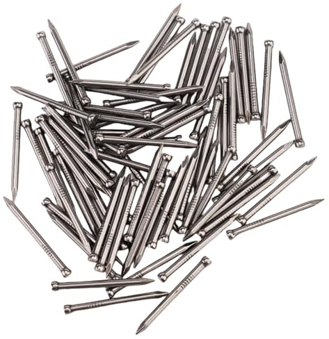 EOBNIKTWS 130 PCS Oval Steel Nails Carbon Steel Panel Pins Hand Drive 35mm Lost Head Nail Quantity