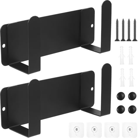 Heozhuyi 2 Pcs Pot and Pan Lid Holders, Pan Lid Organiser, for Kitchen Organisation Pots and Pans Organiser, Kitchen Storage & Organisation Cupboard Organisers, Screws or No-Drill Installation