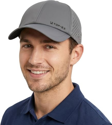 TOP-EX UVCoolix™ Sonnenschutz Kühlende Baseballkappe Herren Sommer Atmungsaktiv Leichte Sport Kappe mit Wasserabweisend Schnelltrocknend Mesh Lauf Fitness Cap Dunkelgrau M/L