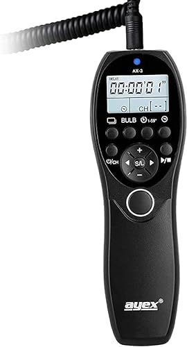ayex Timer-Fernauslöser AX-3 Kompatibel mit Nikon DC2 zB Z7 Z6 D7500 D7100 D750 D610 D90 D5600 D3300 Low/High Speed Serienbilder Langzeitbelichtung Bulb sowie zeitgesteuertes Auslösen
