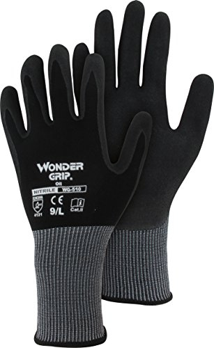 Wonder Grip Oil Nylon-Strick-Handschuh mit Nitril, EN 388 Cat II (4.1.2.1) (Pack á 12 Paar) - Größe: 7