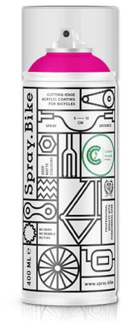 SPRAY.BIKE Fahrrad Lackspray - neonmagenta Matt (FLUO- Magenta) in 400 ml Spraydose - KEINE GRUNDIERUNG notwendig - Fahrrad Lack, Sprühlack, Acryllack, Lack Spray