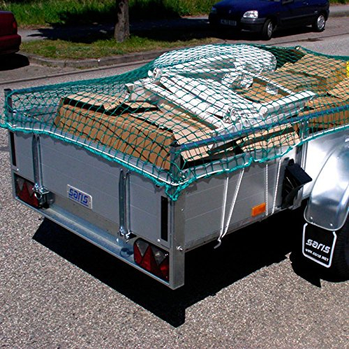 Anhängernetz Wetterfestes Hängernetz Abdecknetz Anhänger Netz Grün Breite 2,50 m x Länge 4,00 m Maschenweite 45 mm Knotenlos