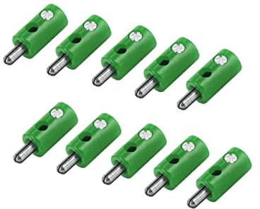 WITTKOWARE HO-Stecker/Zwergstecker mit 2,6mm Pin-Ø, Schraubanschluss, 10 Stück, grün