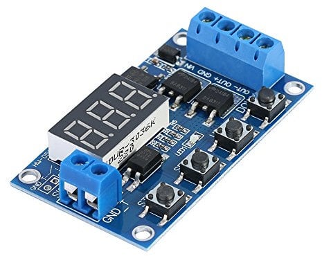 DC5-36V Temporizador de relé Ajustable, Módulo de Retardo de Temporizador Digital Interruptor de Circuito de Temporización de Ciclo de Disparo MOS Dual