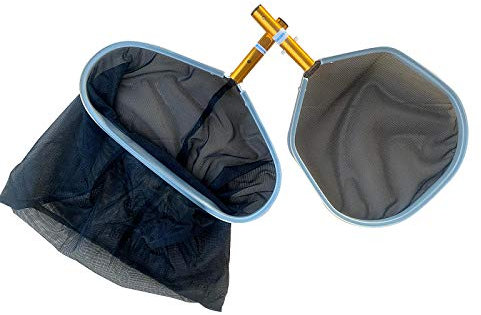 Fibropool Professionelles Poolkescher, tiefes Blatt-Design, Schwarz/goldfarben