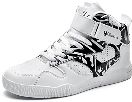 FZUU Men's Fashion Low High Top Leather Street Sneakers Sports Casual Shoes