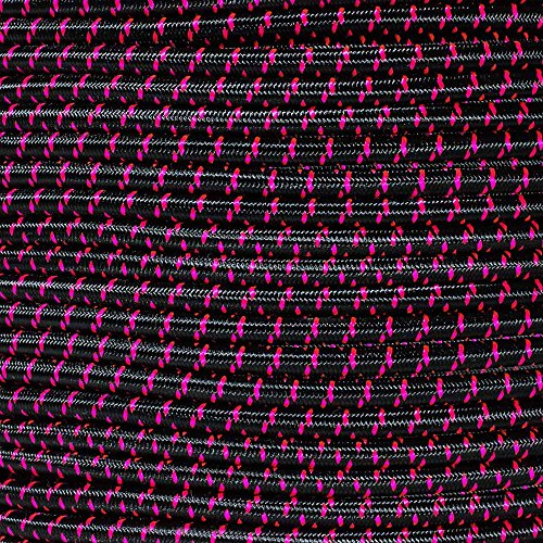 West Coast Paracord Bungee Elastische Nylon-Stoßschnur (1,9 cm x 3,8 m), Schwarz mit Neon-Pink X
