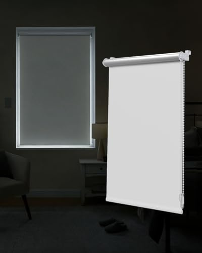 Victoria M. Verdunkelungsrollo Thermorollo ohne Bohren 95 x 220 cm, Weiß | Klemmfix Tenebra Thermo-Rollo für Fenster & Türen, Klemmrollo Hitzeschutz, Sonnenschutz und Sichtschutz, Fensterrollo innen