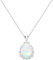 KristLand Moonlight Kette Damen Damenschmuck Leuchtend Erstellt Weißer Opal Anhänger aus Sterlingsilber mit Anhänger Träne Wassertropfen Form Halskette Geschenk für Frauen Mädchen Hochzeiten Party