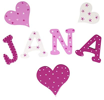 Tolle Holzbuchstaben für Kinderzimmer-Tür, Design Julia, Größe: 10cm