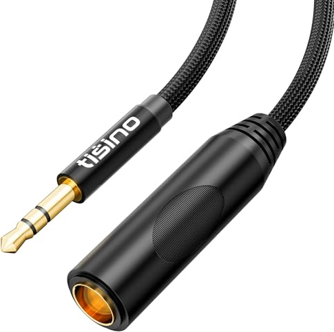 Tisino Klinke Adapter 3,5mm Klinkenstecker auf 6,35mm Klinken mit Vergoldete Stecker für Kopfhörer, Lautsprecher, Klavier,Amp Adapter - 1,5 m
