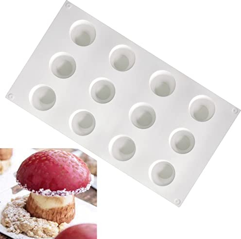 Mousse Moules en Silicone pour gâteau, Moule 3D pour Glace Chocolat Pâtisserie Dessert, 12 Trous Forme de Cônes