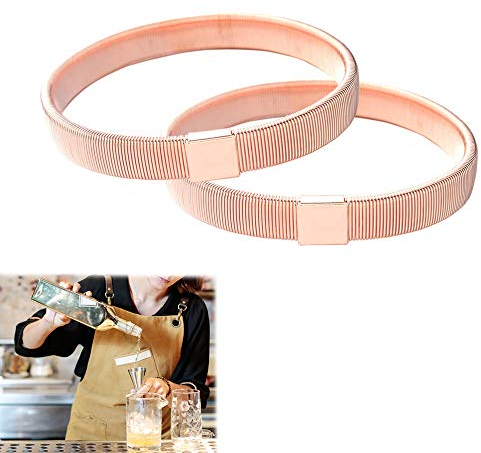 CHENGZI Anti-Slip Shirt Sleeve Armbands Stretch Elastic Armbands Bracelet Sleeve Holders 1 Pair (ROSEGOLD)