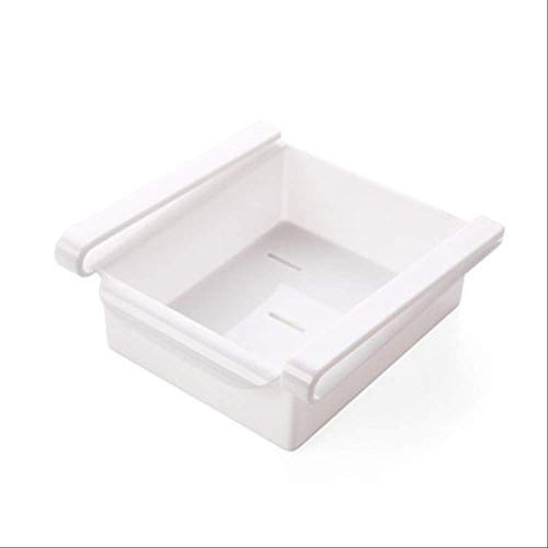 2-teiliger Kühlschrank-organizer Verstellbarer Und Dehnbarer Abstandshalter Coole Schicht Ausziehbarer Schubladenkorb Kühlschrank-lagerregal Ein weißer