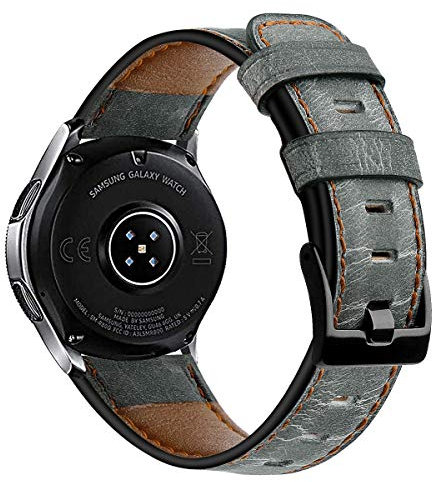 AISPORTS Ersatzarmband Kompatibel mit Samsung Galaxy Watch 3 45mm Armband Lederband Frauen Männer, 22mm Schnellverschluss Vintage Sport Lederarmband Ersatzband für Samsung Galaxy Watch 46mm/Gear S3