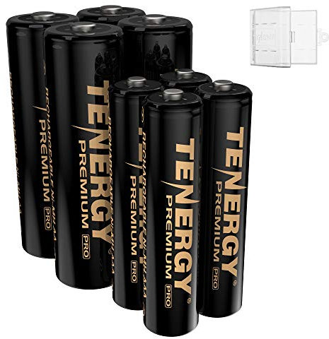 Tenergy Premium PRO Rechargeable AA and AAA Batteries, High Capacity NiMH 2800mAh AA 1100mAh NiMH AAA Batteries, 8 Pack 4AA and 4AAA Rechargeable Batteries