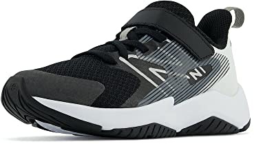 New Balance Kid's Rave Run V2 Hook and Loop Running Shoe, Black/White, 1.5 X-Wide Little Kid