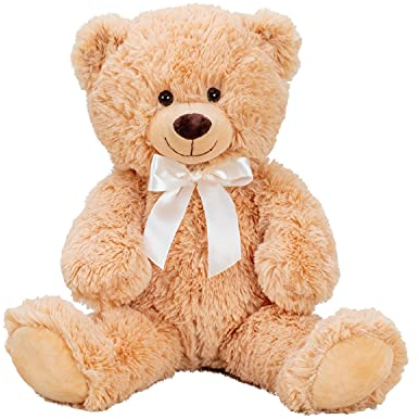 Teddybär hellbraun mit Schleife 56 cm Kuscheltier