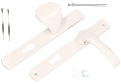 KOTARBAU® Türdrücker-Türknauf Satz 72 mm Langschild Weiß Profilzylinder für Türen Tore Pforten