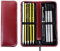 DELMON VARONE - Lehrer Schreibgeräteetui Cambridge Top Grain Leder Rot - Stifteetui mit Reißverschluss für 10 Schreibgeräte - Federmäppchen Etui groß für hochwertige Kugelschreiber, Stifte & Füller