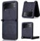 Slim Premium Leather Case Compatible with Samsung Galaxy Z Flip 3 2021, Wallet Card Holder Protective Phone Cover Case for Galaxy Z Flip 3 5G, Blue, For Samsung Galaxy Z Flip 3 5G (2021)