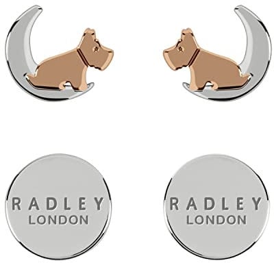 Radley Women's 18ct Silver and Rose Gold Plated Moon & Stars Earrings RYJ1211S