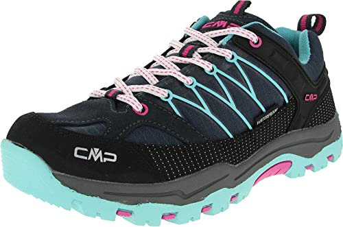 CMP Kids Rigel Low Trekking Shoes Kids WP, Zapatos de Trekking Unisex niños, Negro Azulado Agua, 40 EU