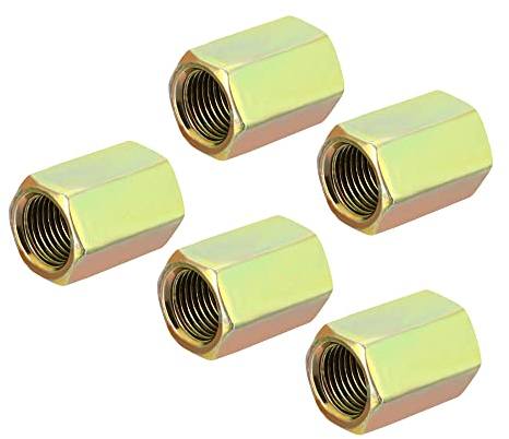 sourcing map 5 Stück Sechskant Überwurfmuttern M10x1mm Gewinde 20mm Länge Hülse Stehbolzen Adapter Rohrverbinder bunt