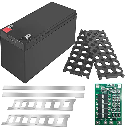 XBERSTAR Support de batterie 18650, 12 V 3S 7P Li-ion pour batterie Powerwall 18650 avec bande en nickel BMS (boîte noire, bande de nickel et BMS)