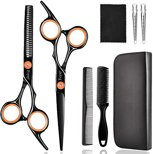 Haarschneideschere Effilierschere Kit, Fcysy Professionelles Haarschere Set Haarschere Mischschere Kit, Friseurschere Haarschneideschere Salon Trimmschere für Haare für Frauen Männer Haustier