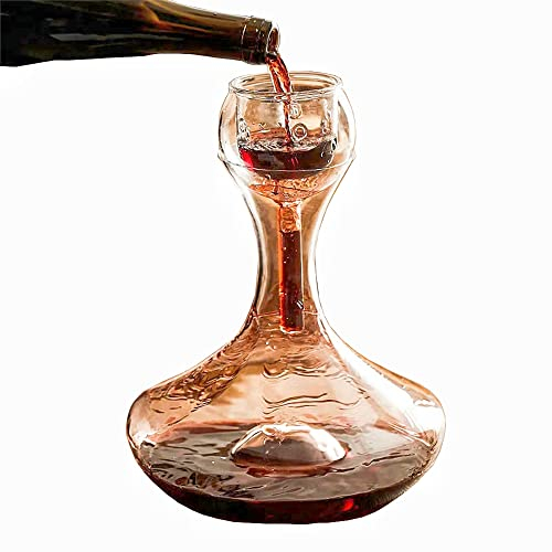 STARRY G Red Wine Decanter, Wine Decanter Carafe, Decanter for Wine, Supercharged Decanter, Oxygenation Funnel Shape Decanter, 1.8L Lead-Free Crystal Glass Decanter for Wine Enthusiast