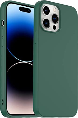 EKAM Shockproof Liquid Silicone Case Compatible with iPhone 14 6.1 inch, Microfiber Lining 3 Layer Hybrid Drop Protection Anti-Shock Cover Gel Rubber Case for iPhone 14 (Dark Green)
