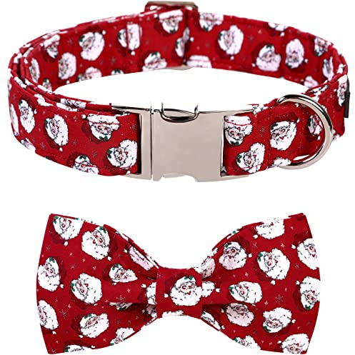 Lionet Paws Dog Collar with Bowtie, Christmas Bowtie for Dogs, Adjustable Comfortable X-Large Dog Collar Girl Boy, XL, Neck 40-66cm