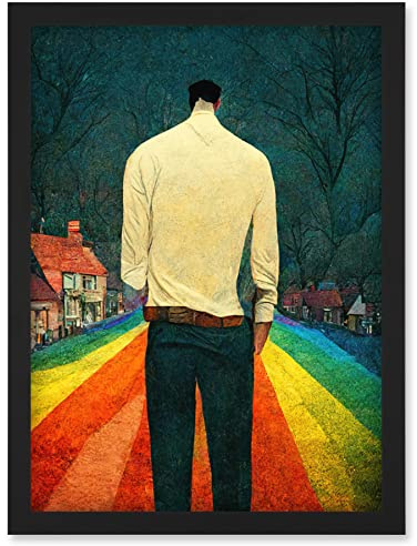 Doppelganger33 LTD Road To Acceptance LGBTQ Conceptual Modern Artwork Framed Wall Art Print A4