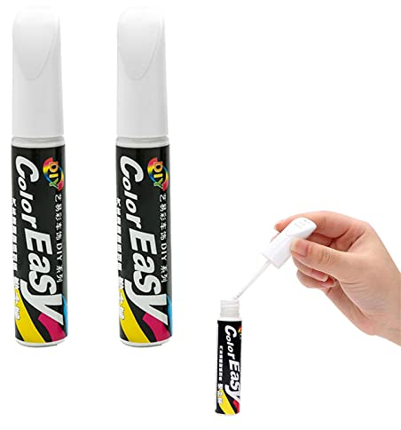 Bolígrafo Reparador Arañazos Coche, Rotulador de retoque, Pluma De Reparación, Blanco, 2 piezas
