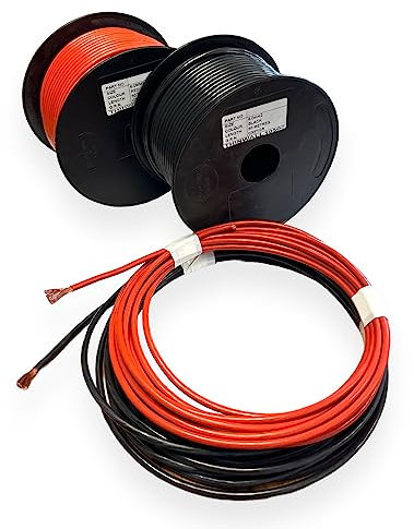 Single Core Stranded Copper Cable 6mm² 50 AMP | 8.5mm² 63 AMP Rated 12V 24V Thin Wall Wire (Red 8,5mm², 5 Metre Coil)
