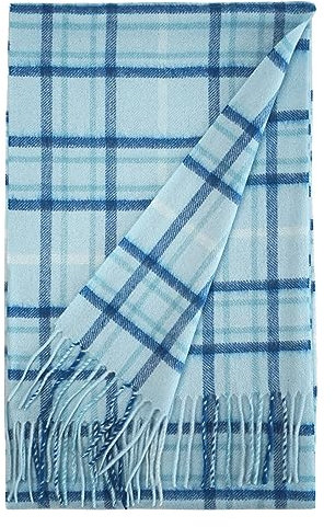 SEECOSY Schal aus 100% Kaschmir – karierter, karierter Tartan-warmer, weicher Schal, Geschenk für Männer und Frauen