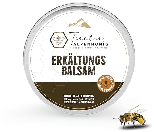 Bálsamo para el resfriado con cera de abejas de Tirol, bálsamo para el resfriado natural para el pecho y la espalda, bálsamo de abeja para la tos y la secreción nasal, alivio natural del resfriado