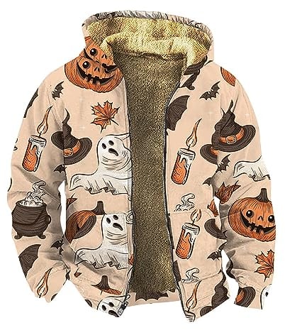 KONG JIMFAN Regenjacke Herren Schwarzer Pullover Herren Langarmshirt Herren Hoodie Herren Winterjacke Bomberjacke Leder Jacke Herren Herren-Mäntel American-Football Herren Sweatjacke(Beige,S)