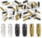 cimsfcor 200 Pcs Brass Barrel Screw Clasps, 3 Colours: Silver, Black, Gold, DIY Jewelry Making