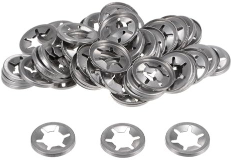 sourcing map 60pcs Internal Tooth Lock Washers M12 x 25mm Push on Retaining Clips Locking Washers, 304 Stainless Steel Push Nuts