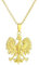 Polen-Adler-Umriss-Anhänger-Halskette – Polska-Ethno-Land-Totem-Charme-Kette,Patriotischer Zierlicher Schmuck,Polen-Hip-Hop-Patriotismus-Schmuck Für Damen-Herren-Pullover,Gelb,50 Cm Oder 19,7 Zoll