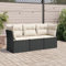 SECOLI Balkon Lounge Balkonmöbel Keiner Sofa Outdoor Gartensofa 3-Sitzer Gartenmöbel-Set Ecksofa Garten Balkonlounge Rattan Polyrattan Lounge Gartenlounge Terrassenmöbel Schwarz 3-tlg-Type-26