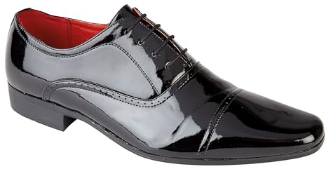 Charles Southwell Mens Stylish Lace-up Brogue Formal, Wedding, Work, Casual, Dress Shoes Sizes 6-12 (Black Patent, UK Footwear Size System, Adult, Men, Numeric, Medium, 7)