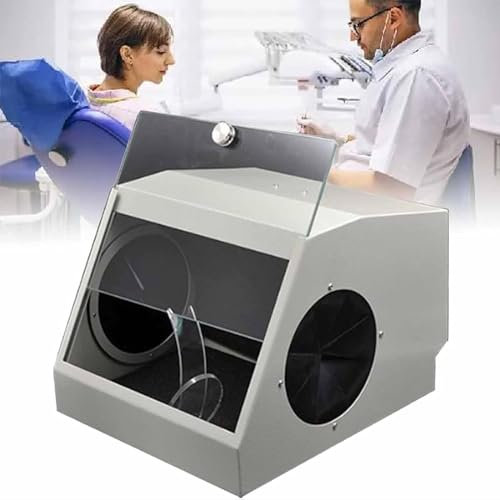 MASKIS Modular Blast Cabinet, Dental Lab Dust Box with Air Extraction And Filter Device, Air Sandblasting Cabinet Sandblaster, Dust Will Not Escape During Sandblasting, Reduce Dust Damage To Doctors