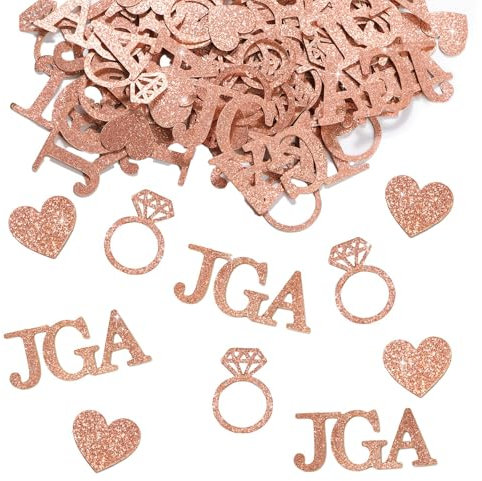 Onperpoe JGA Deko Konfetti Rosegold JGA Streudeko Glitzerndes Papier Jga Accessoires Frauen Tischdekoration für Junggesellinnenabschied Tischdeko Hochzeit Rosegold Team Braut JGA Deko Frauen